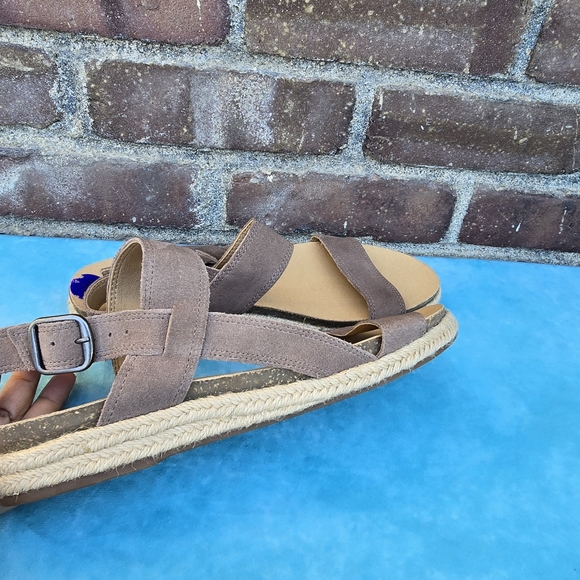 NWOT Lucky Brand Gadine Espadrillles Straps Sandals genuine leather brown Sz 8.5 - Picture 12 of 13